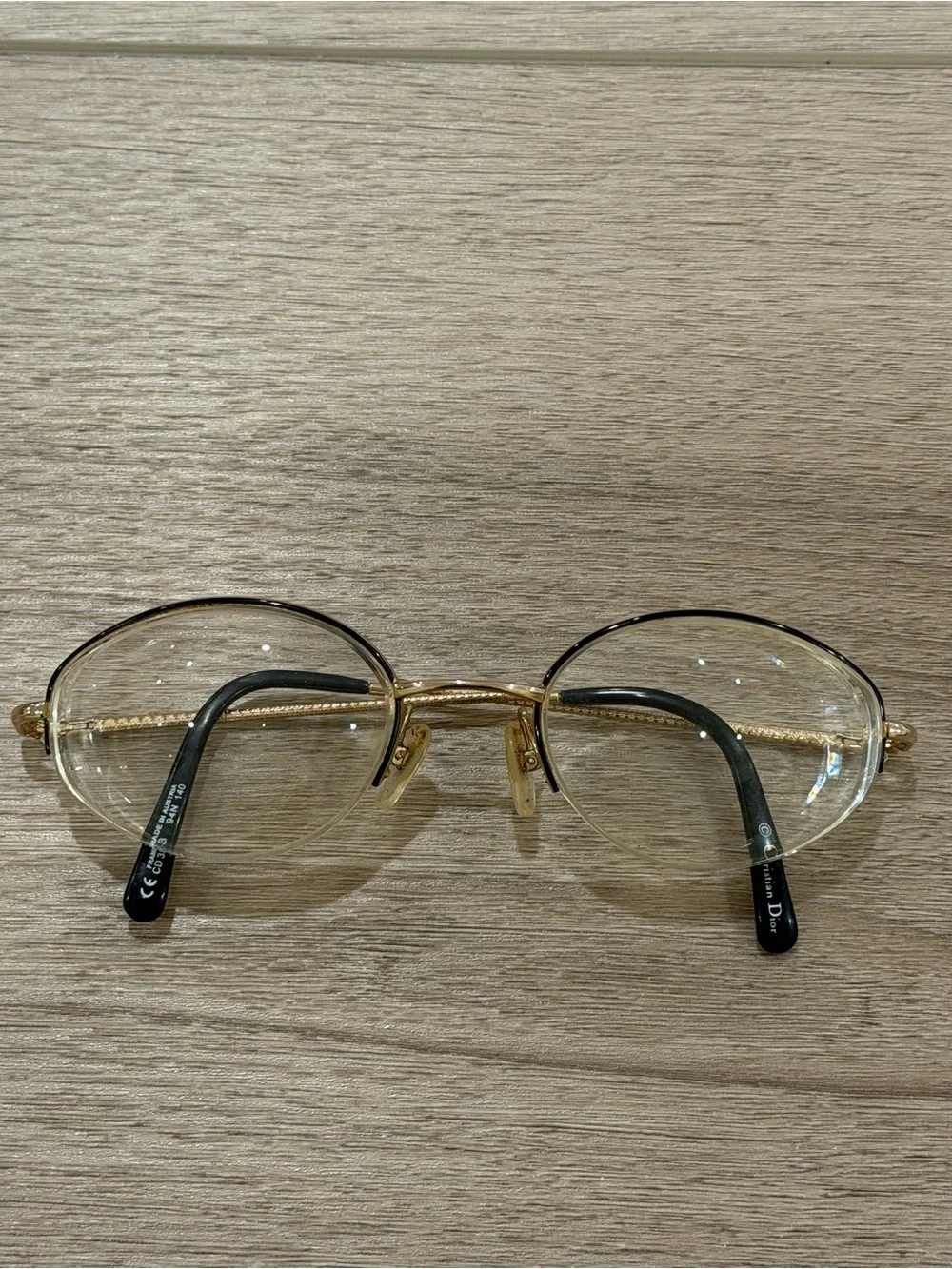 Christian Dior CD 3543 Gold Oval Eyeglasses Vintage 94N 140 Frames Only